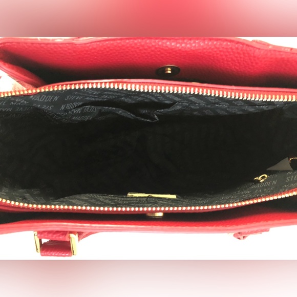 Steve Madded Vegan leather Studded Handbag color: Red - Picture 7 of 11